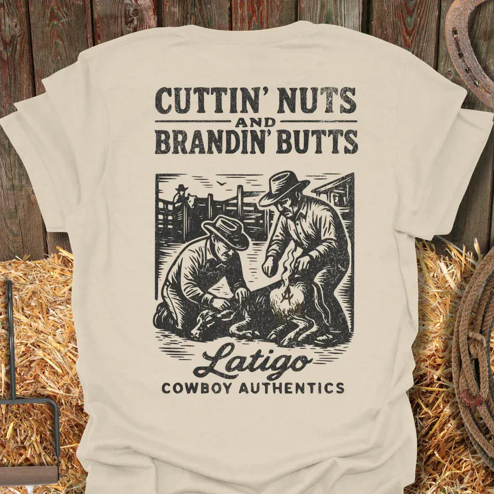 Printify T-Shirt Natural / S Cuttin Nuts Tee
