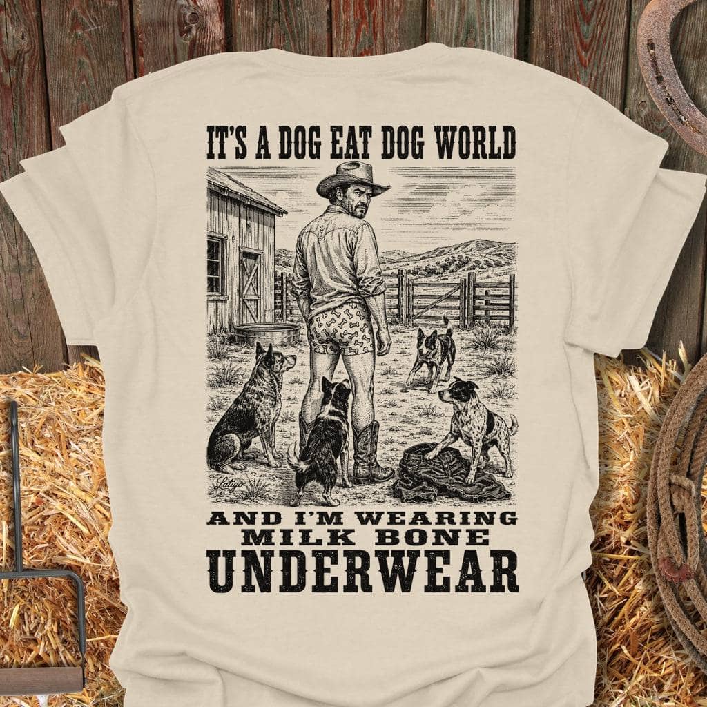 Printify T-Shirt Natural / S Dog Eat Dog Tee