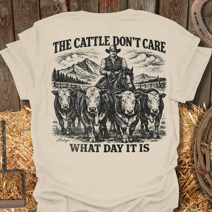 Printify T-Shirt Natural / S Don't Care Tee