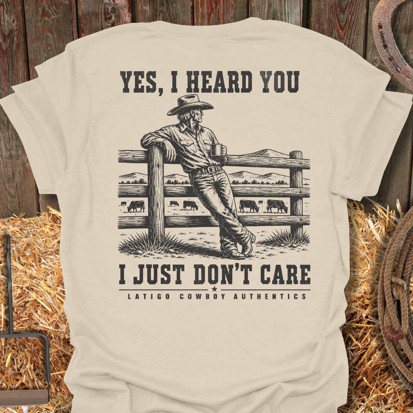 Printify T-Shirt Natural / S Don't Care Tee
