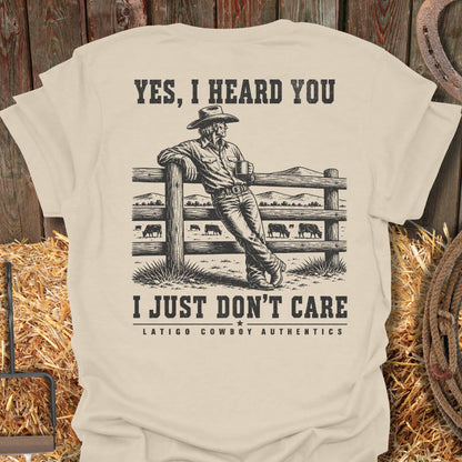 Printify T-Shirt Natural / S Don't Care Tee