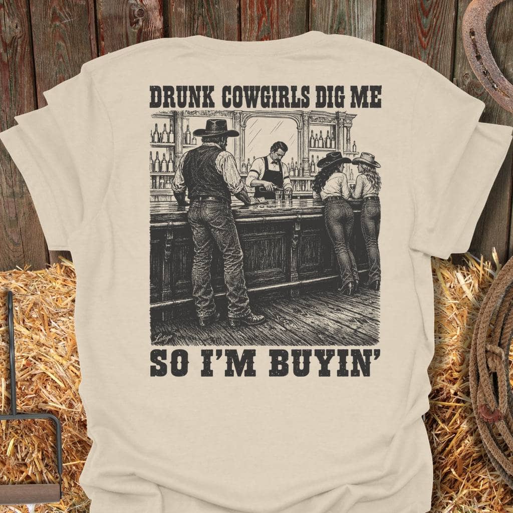 Printify T-Shirt Natural / S Drunk Cowgirls Tee