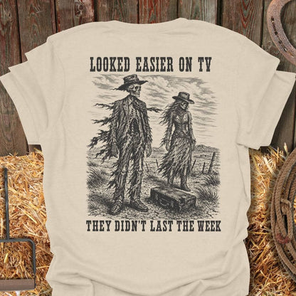 Printify T-Shirt Natural / S Easier On Tv Tee
