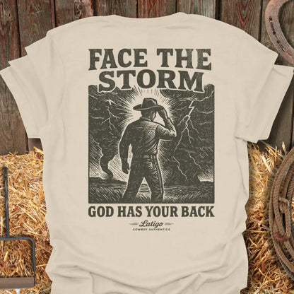Printify T-Shirt Natural / S Face The Storm Tee