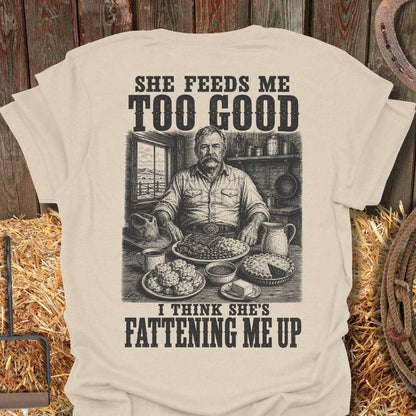 Printify T-Shirt Natural / S Fattening Me Up Tee