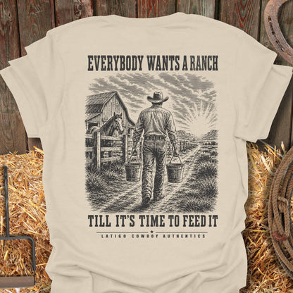 Printify T-Shirt Natural / S Feed It Tee