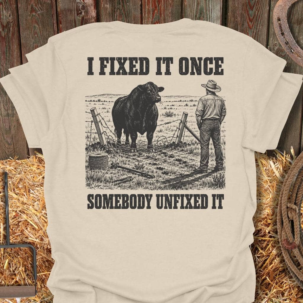 Printify T-Shirt Natural / S Fixed It Once Tee