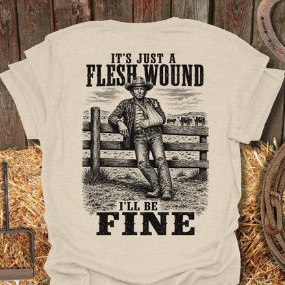 Printify T-Shirt Natural / S Flesh Wound Tee