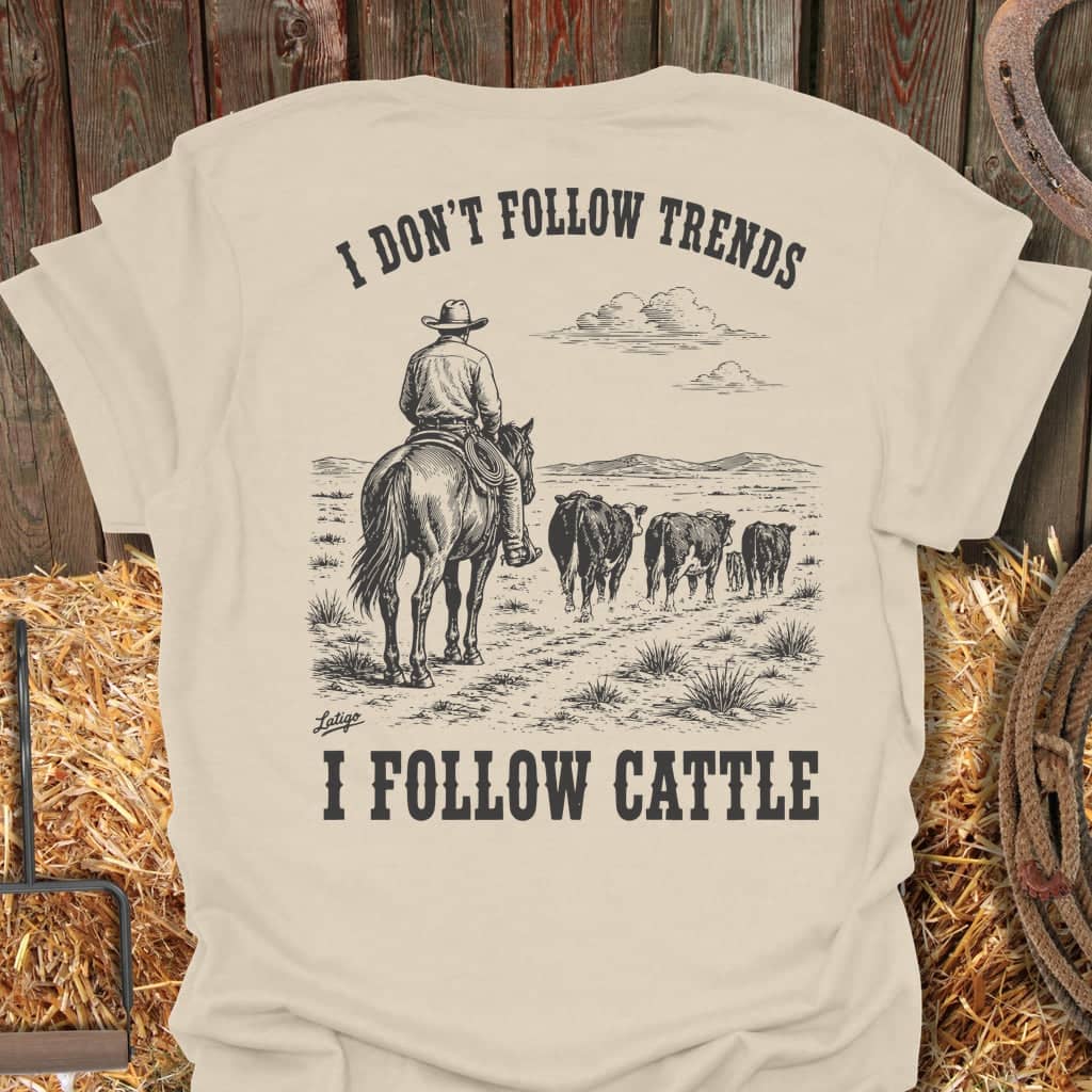 Printify T-Shirt Natural / S Follow Cattle Tee