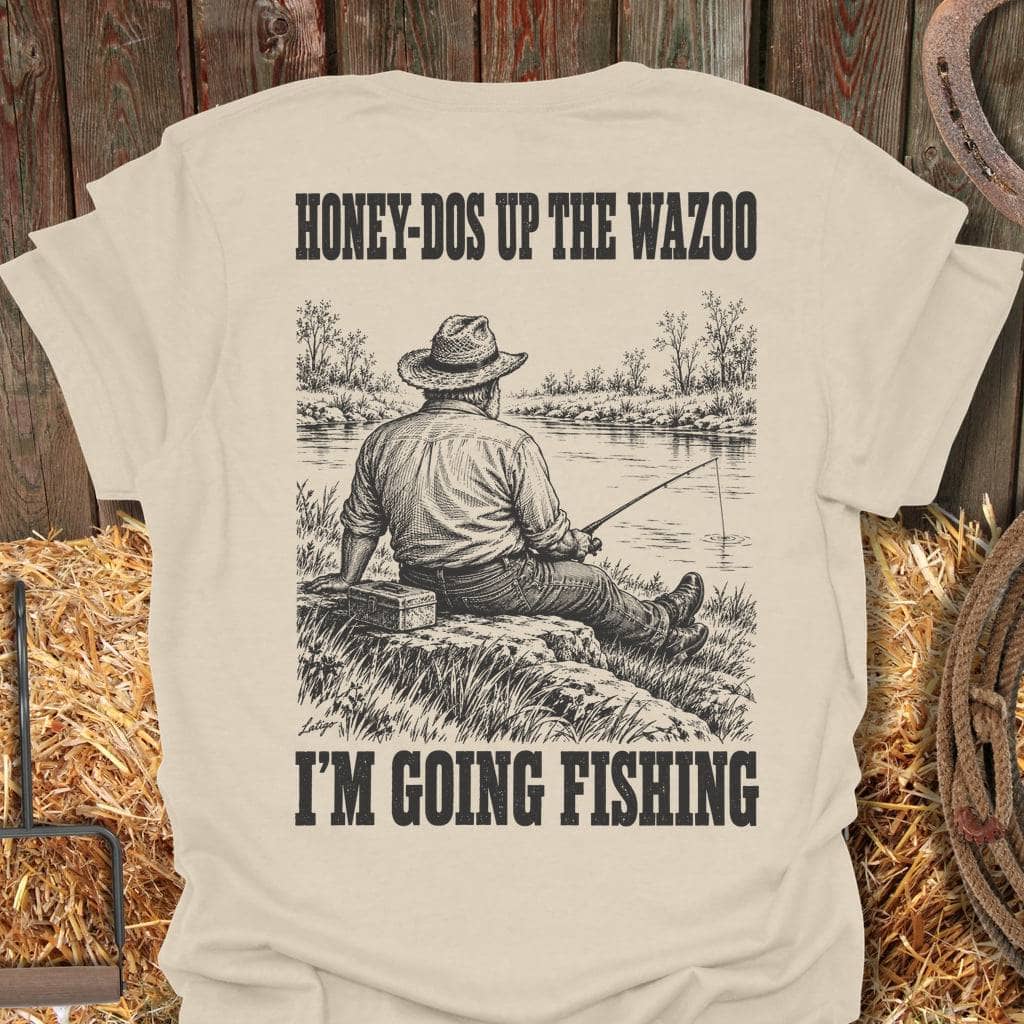 Printify T-Shirt Natural / S Gone Fishing Tee