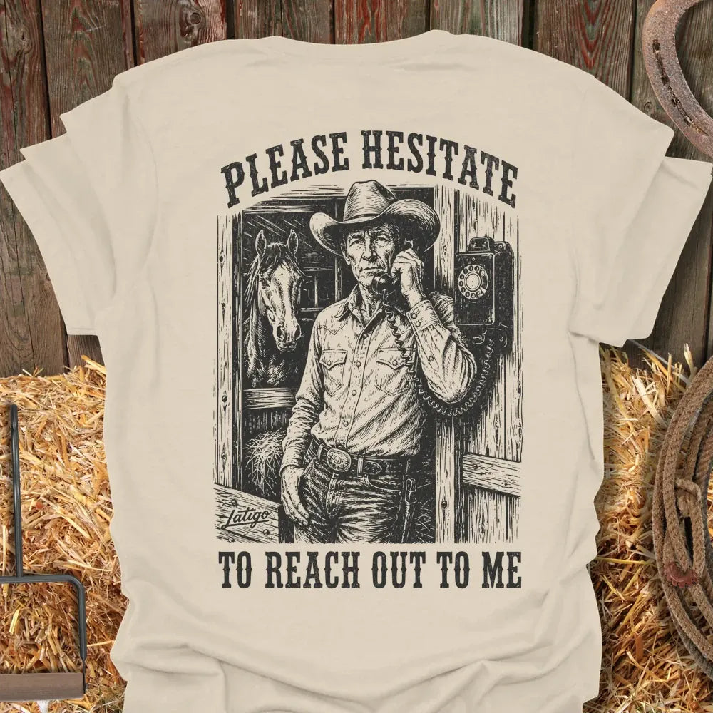 Printify T-Shirt Natural / S Hesitate Tee