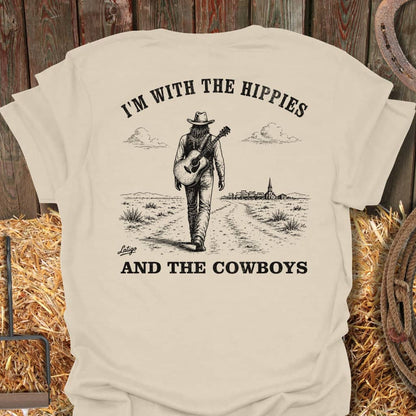 Printify T-Shirt Natural / S Hippies & Cowboys Tee