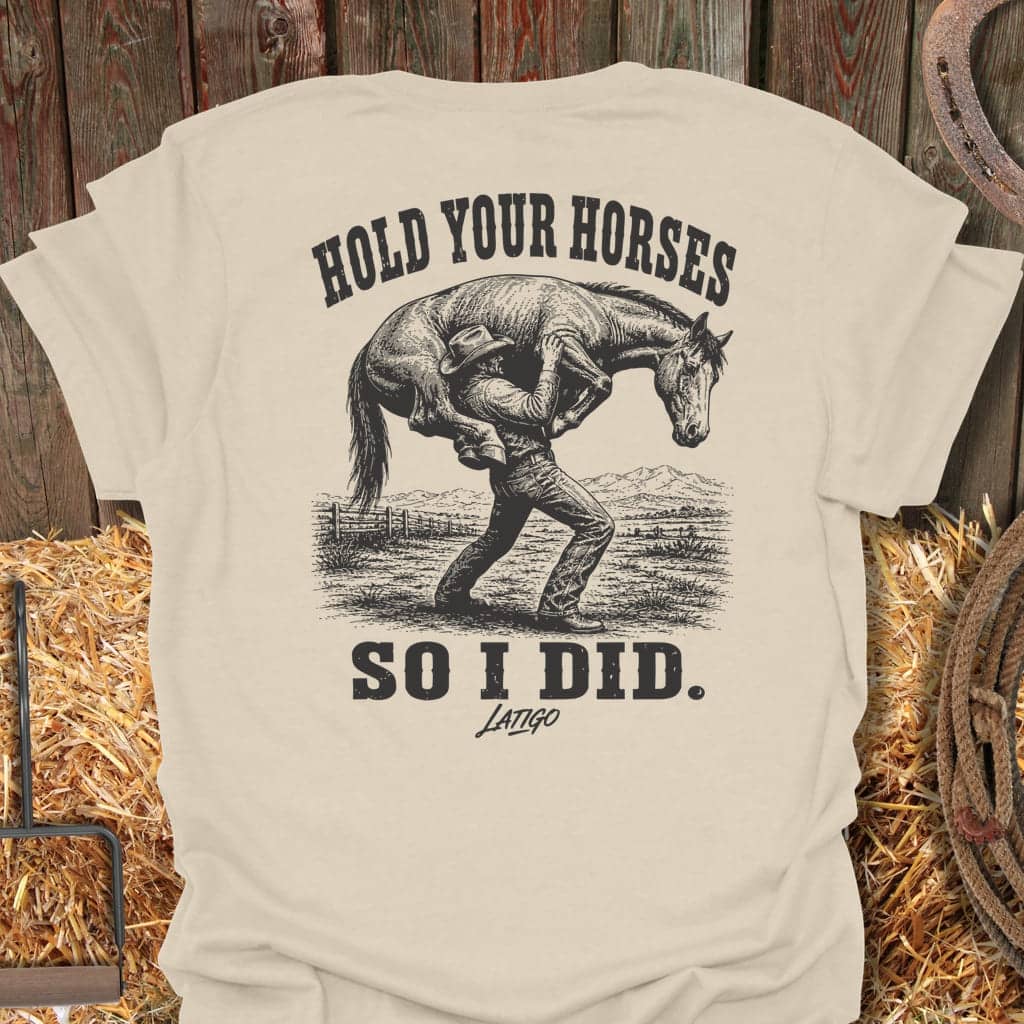 Printify T-Shirt Natural / S Hold Your Horses Tee