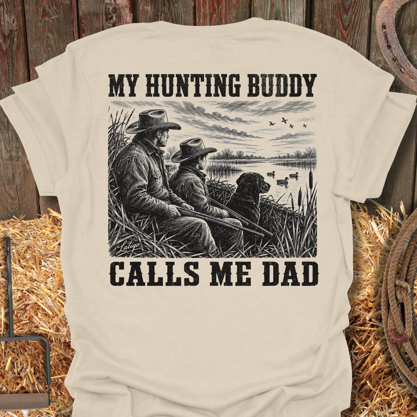 Printify T-Shirt Natural / S Hunting Buddy Tee