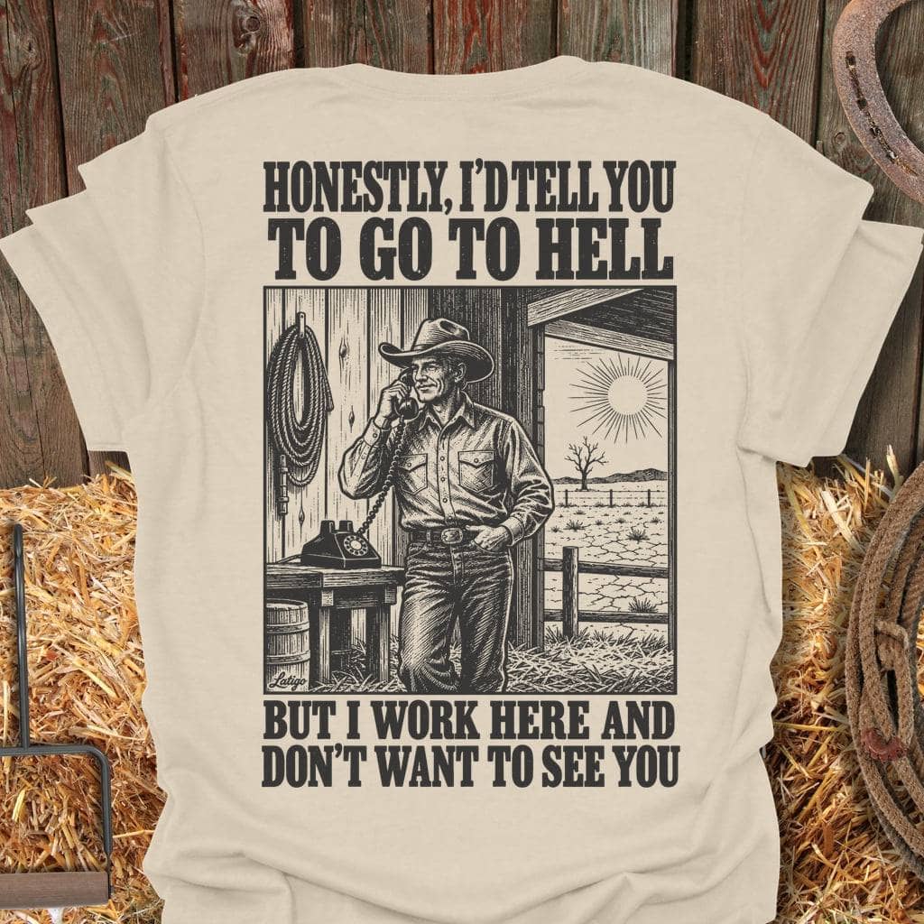 Printify T-Shirt Natural / S I Work Here Tee