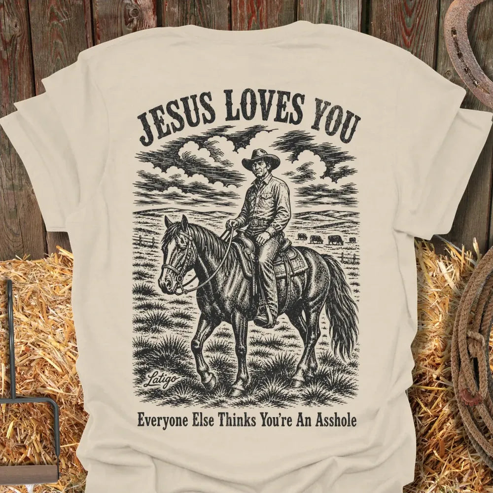 Printify T-Shirt Natural / S Jesus Loves You Tee