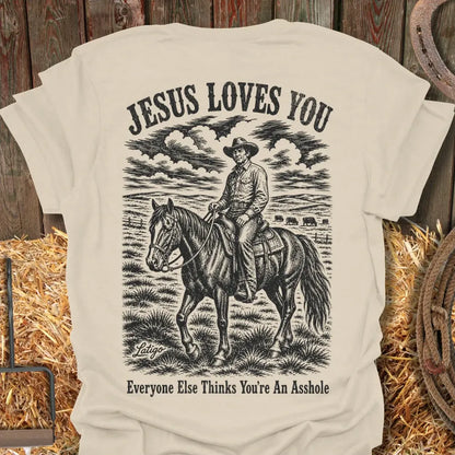 Printify T-Shirt Natural / S Jesus Loves You Tee