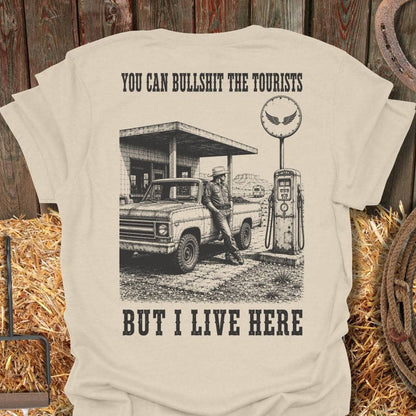 Printify T-Shirt Natural / S Live Here Tee