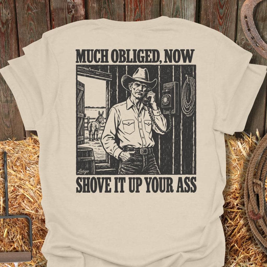Printify T-Shirt Natural / S Much Obliged Tee