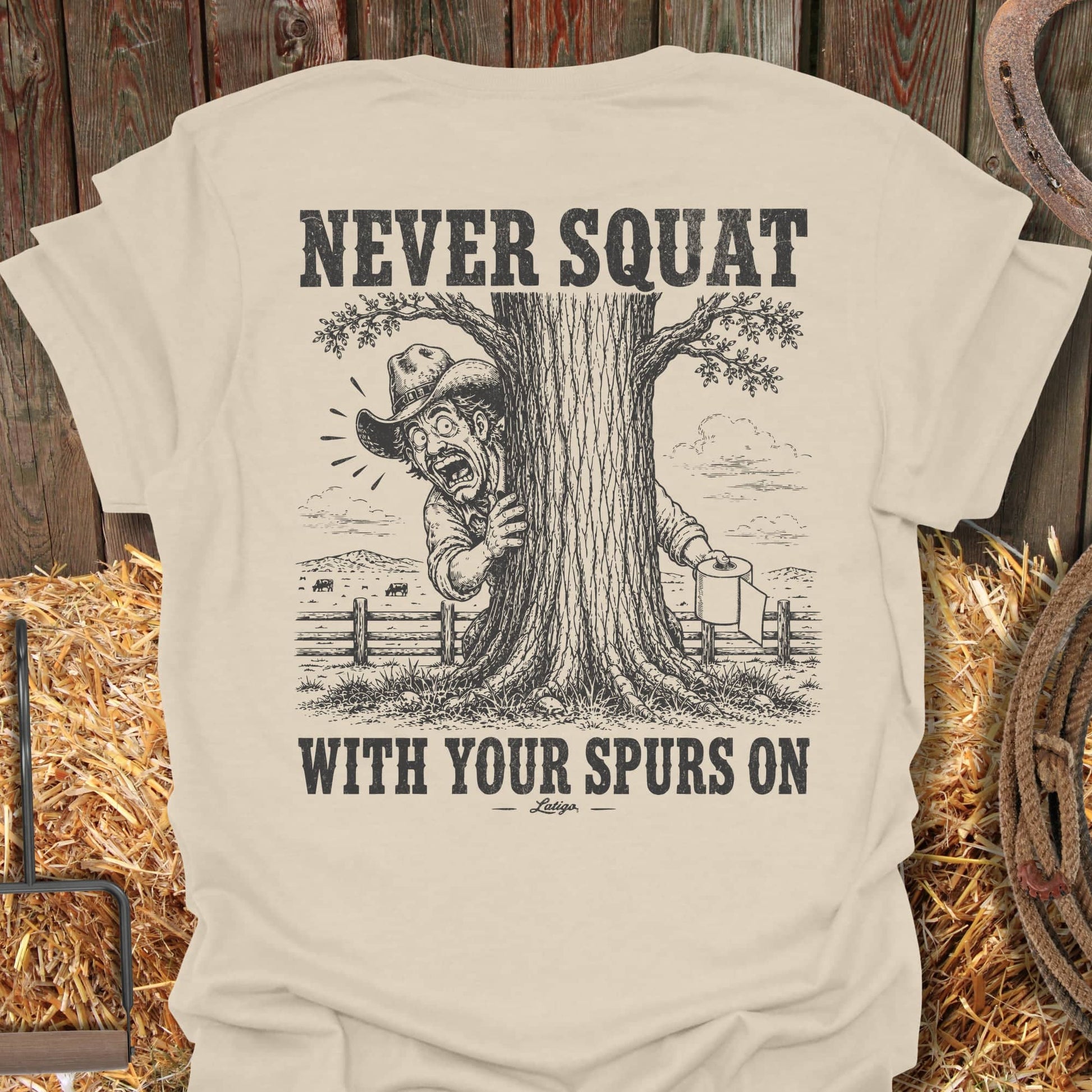 Printify T-Shirt Natural / S Never Squat Tee