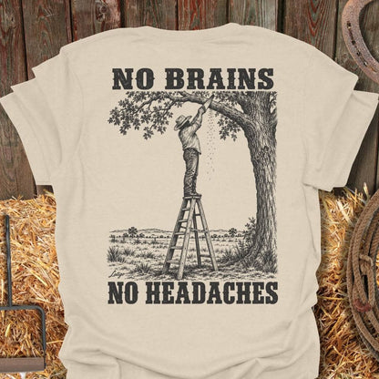 Printify T-Shirt Natural / S No Brains Tee