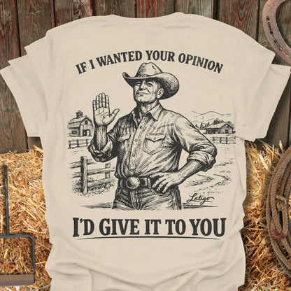 Printify T-Shirt Natural / S Opinion Tee