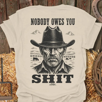 Printify T-Shirt Natural / S Owes You Tee
