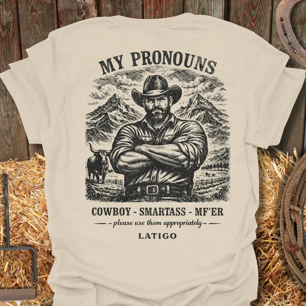 Printify T-Shirt Natural / S Pronouns Tee