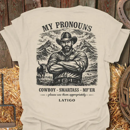 Printify T-Shirt Natural / S Pronouns Tee