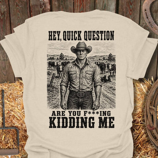 Printify T-Shirt Natural / S Quick Question Tee