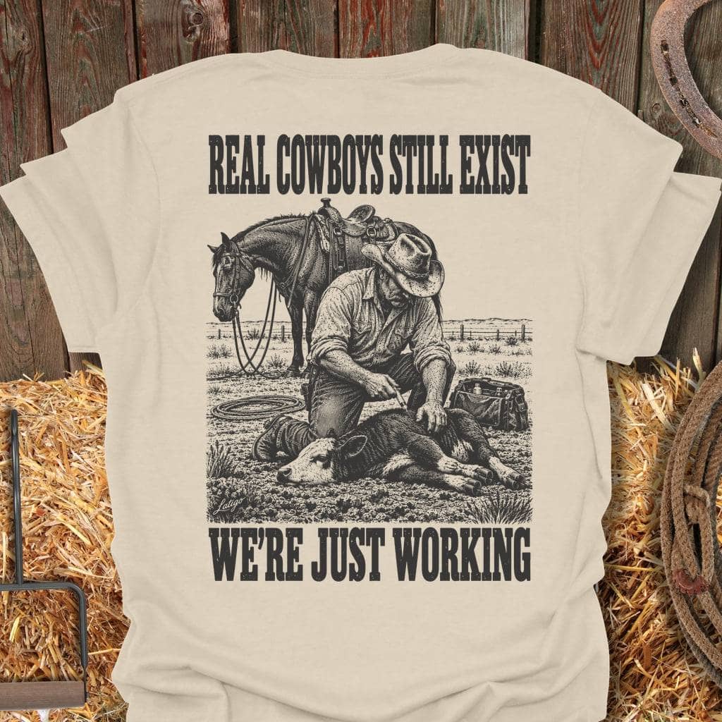 Printify T-Shirt Natural / S Real Cowboys Tee