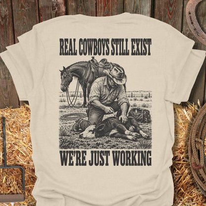 Printify T-Shirt Natural / S Real Cowboys Tee