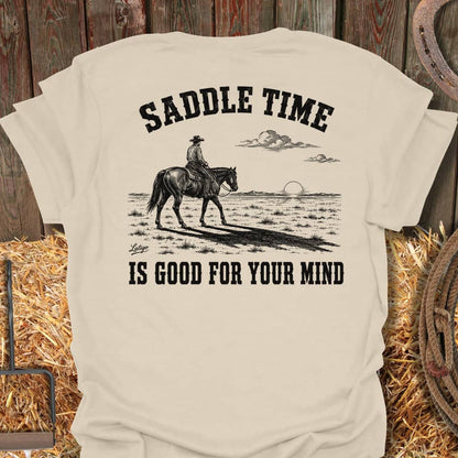 Printify T-Shirt Natural / S Saddle Time Tee