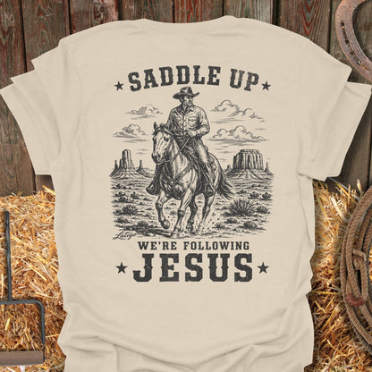 Printify T-Shirt Natural / S Saddle Up Tee
