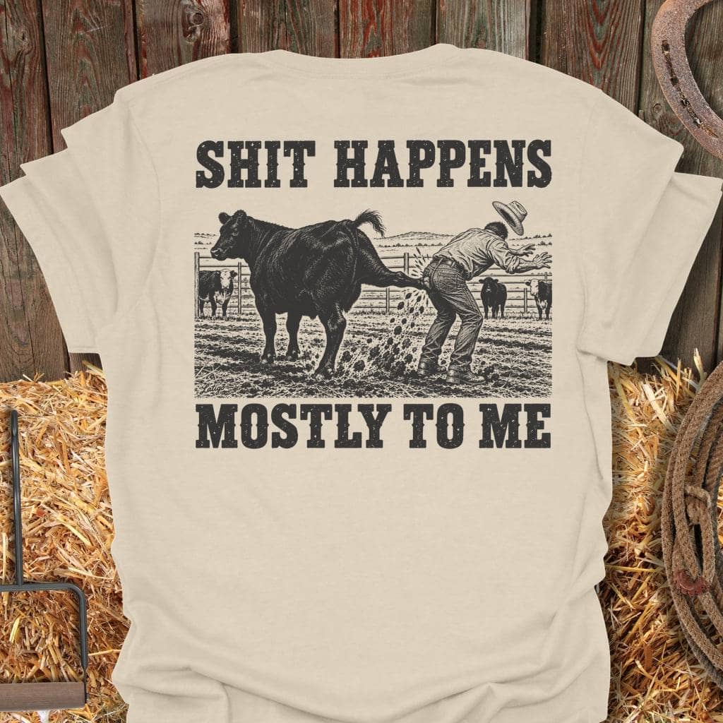 Printify T-Shirt Natural / S Shit Happens Tee