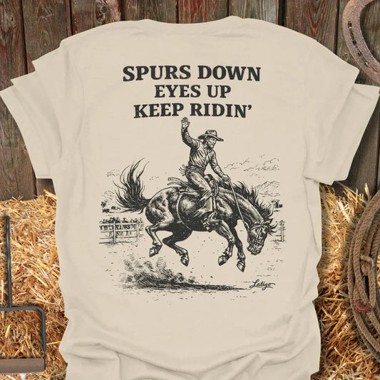 Printify T-Shirt Natural / S Spurs Down Tee
