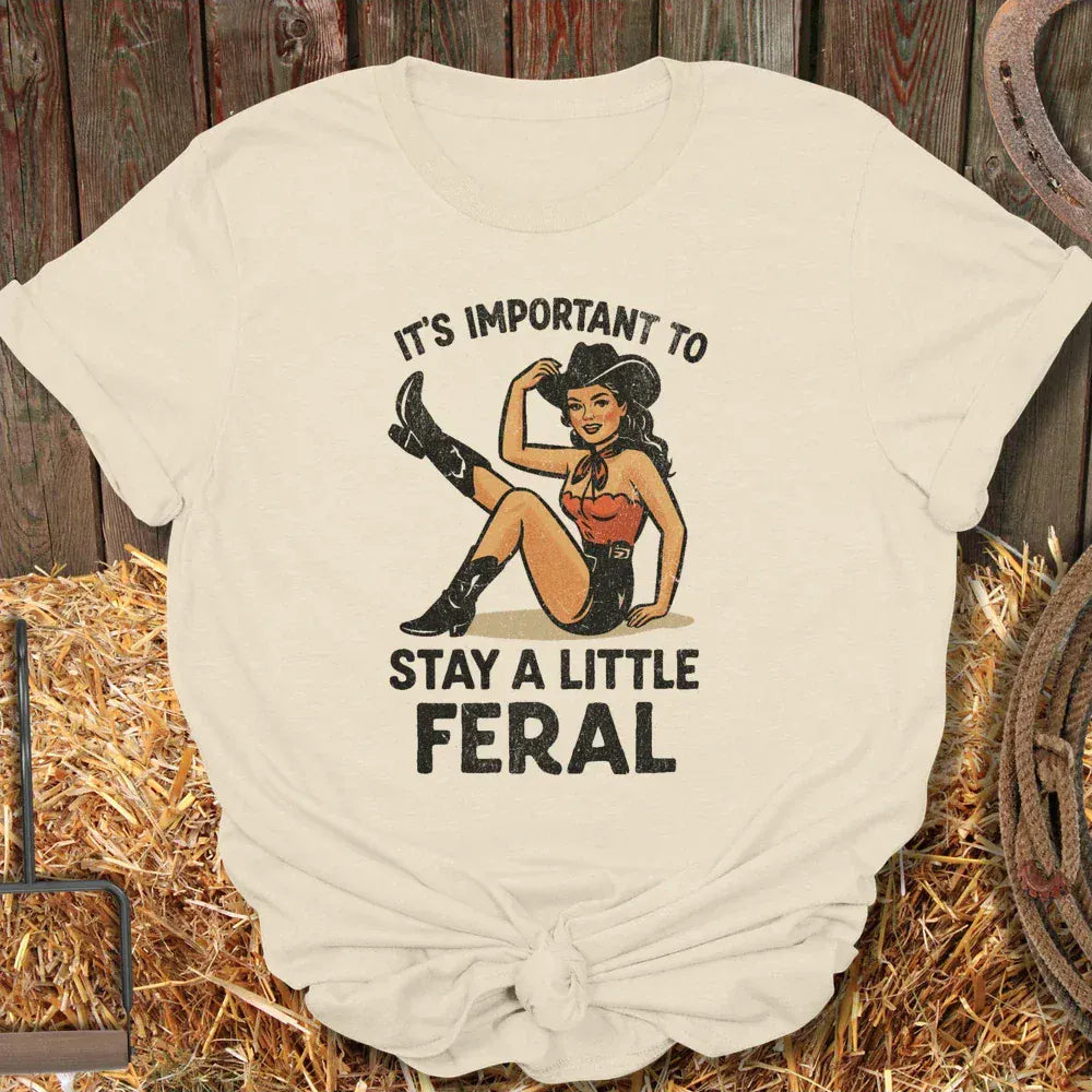Printify T-Shirt Natural / S Stay Feral Tee