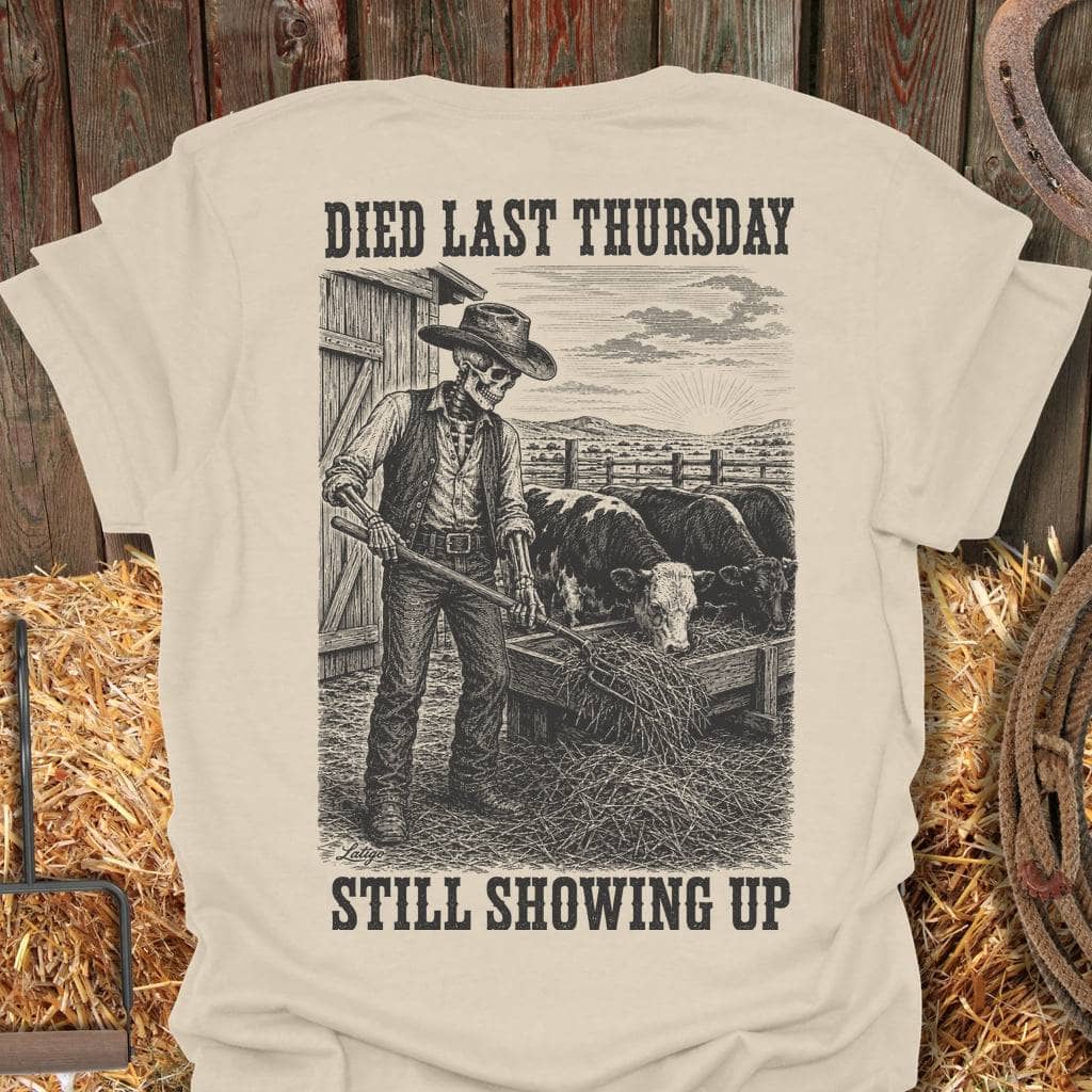 Printify T-Shirt Natural / S Still Showing Up Tee