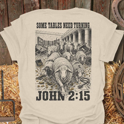 Printify T-Shirt Natural / S Tables Turning Tee