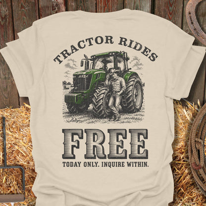 Printify T-Shirt Natural / S Tractor Rides Tee