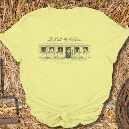 Printify T-Shirt S / Cornsilk Built Me A Barn Tee