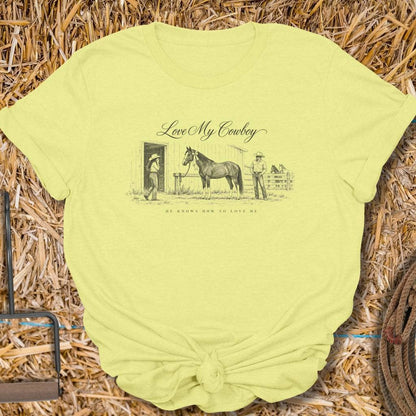 Printify T-Shirt S / Cornsilk Love My Cowboy Tee