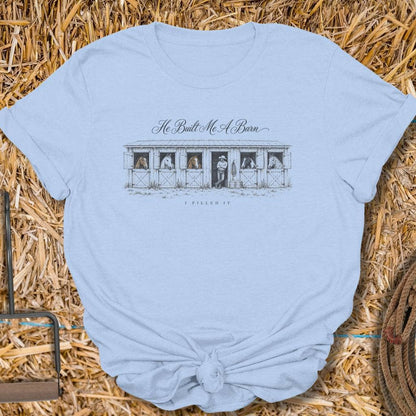 Printify T-Shirt S / Light Blue Built Me A Barn Tee