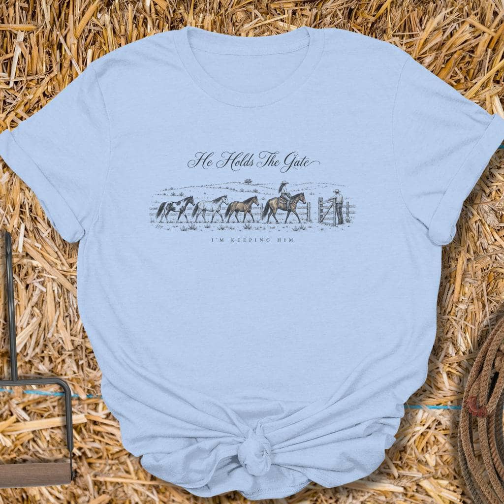 Printify T-Shirt S / Light Blue Keeping Him Tee