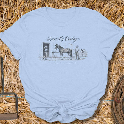 Printify T-Shirt S / Light Blue Love My Cowboy Tee