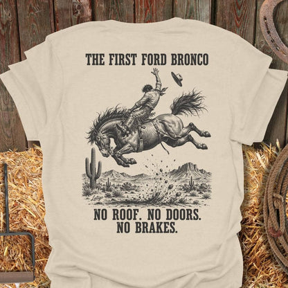 Printify T-Shirt S / Natural First Bronco Tee