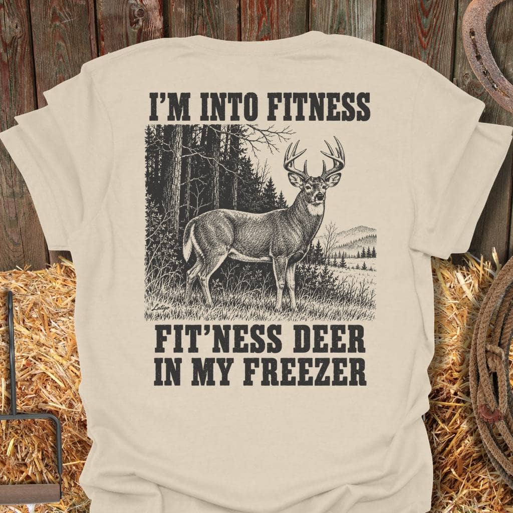 Printify T-Shirt S / Natural Fitness Deer Tee