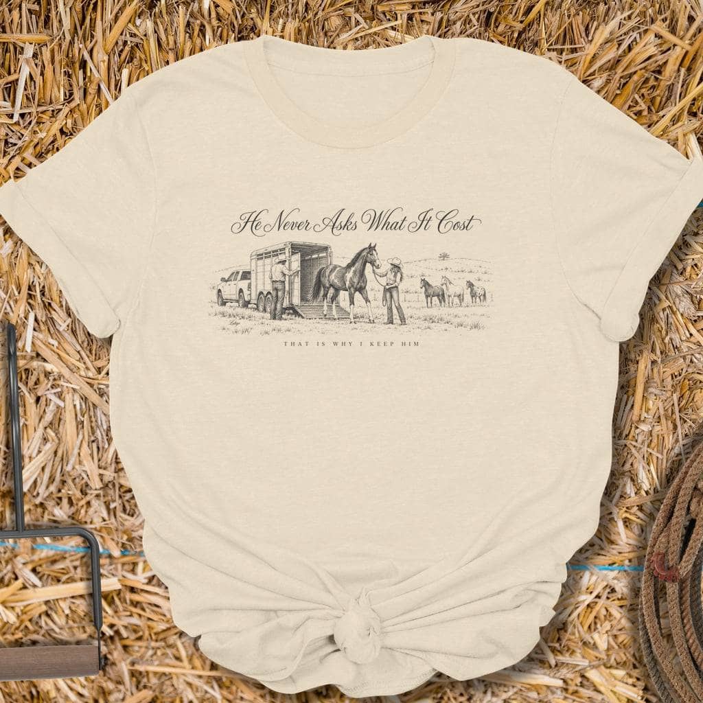 Printify T-Shirt S / Natural Why I Keep Him Tee