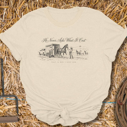 Printify T-Shirt S / Natural Why I Keep Him Tee