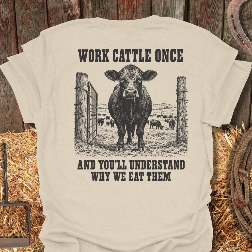 Printify T-Shirt S / Natural Work Cattle Tee